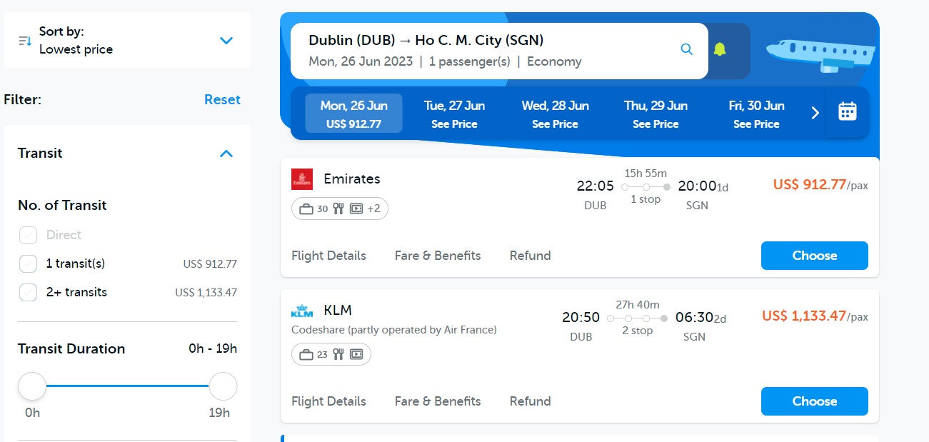Flights to Vietnam from Dublin