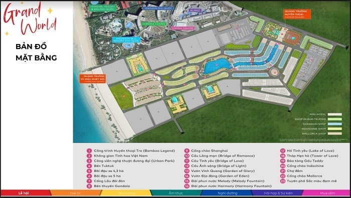 map of Grand World Phu Quoc