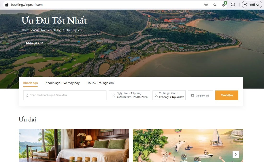 Huong dan cach dat phong vinpearl nha trang 1