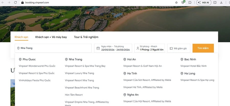 Huong dan cach dat phong vinpearl nha trang 2