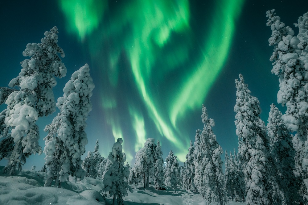 Rovaniemi stands out as a snowy wonderland with cold