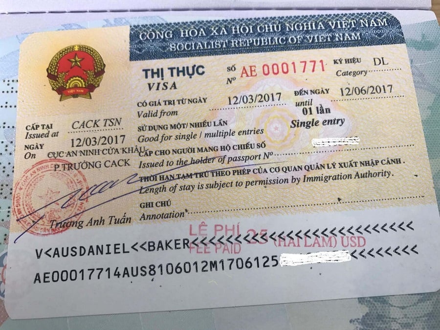 Singapore to Vietnam visa
