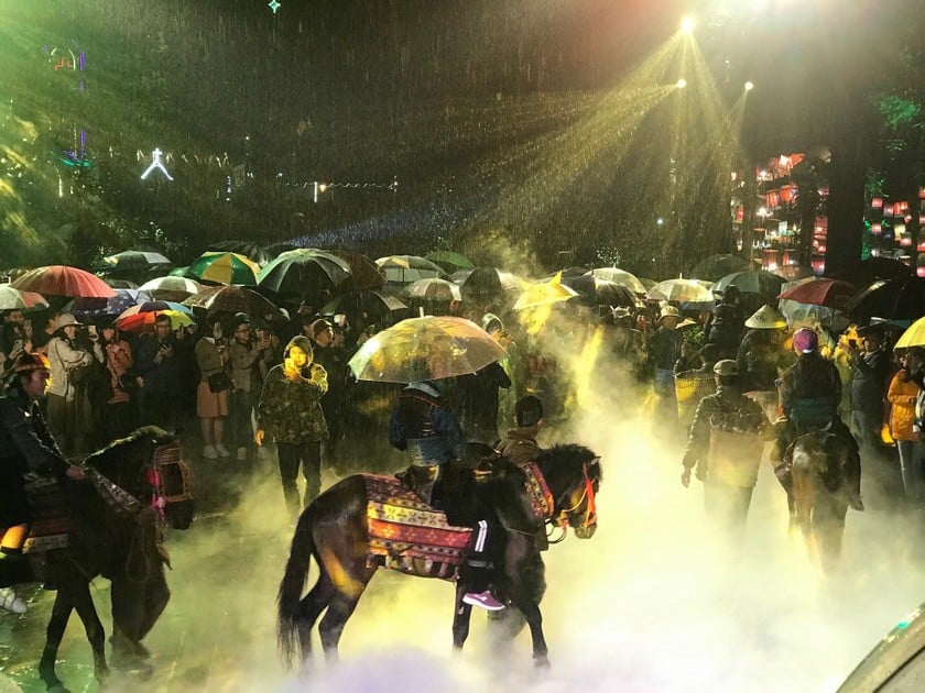 Tourists soak in the vibrant charm of the Love Market in Sapa