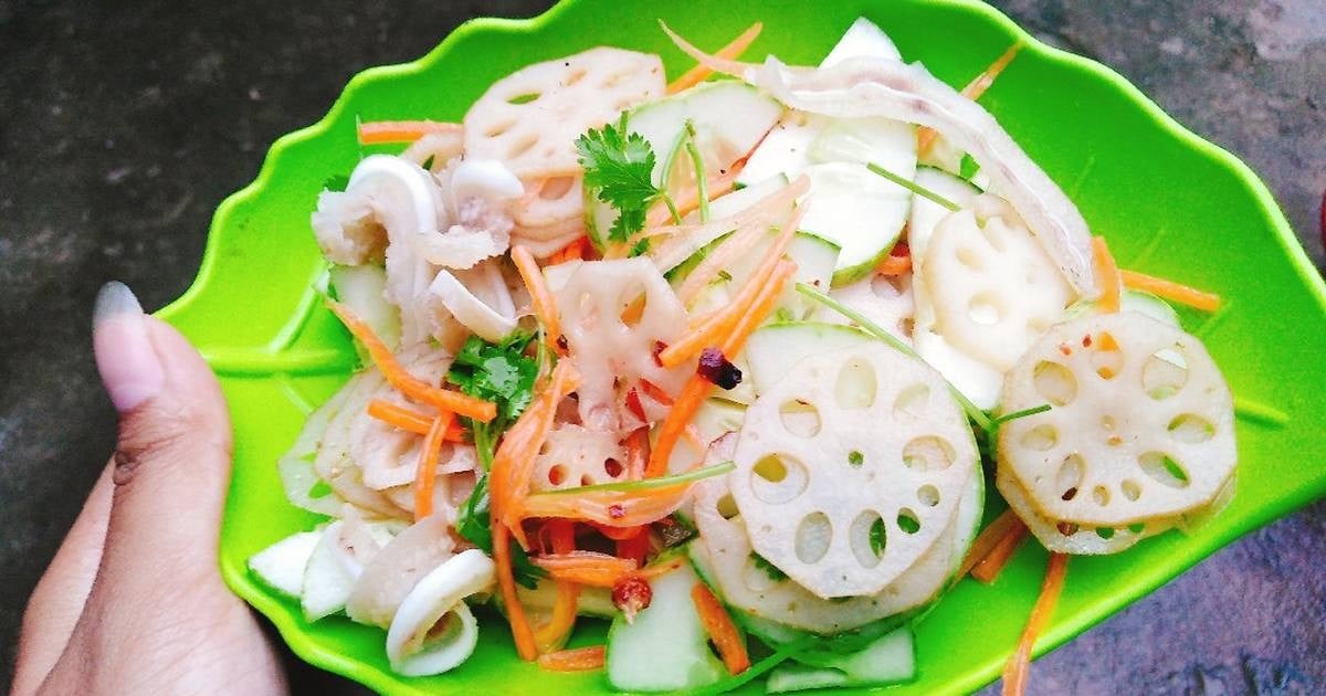 Vietnamese lotus root salad