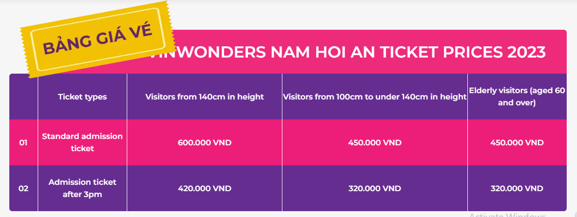 VinWonders Nam Hoi An ticket