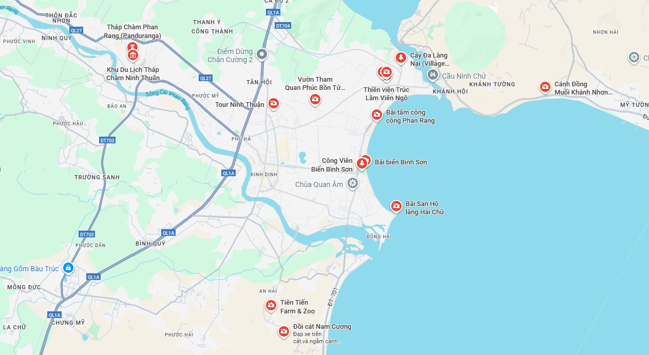 bản đồ du lịch Ninh Thuận