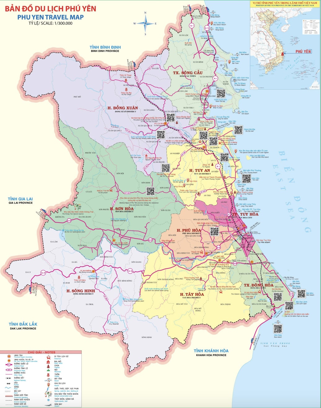 bản đồ du lịch Phú Yên