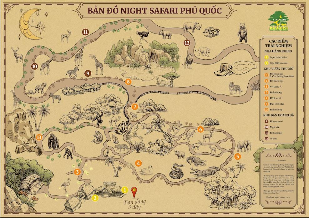 Bản đồ Night Safari Phú Quốc
