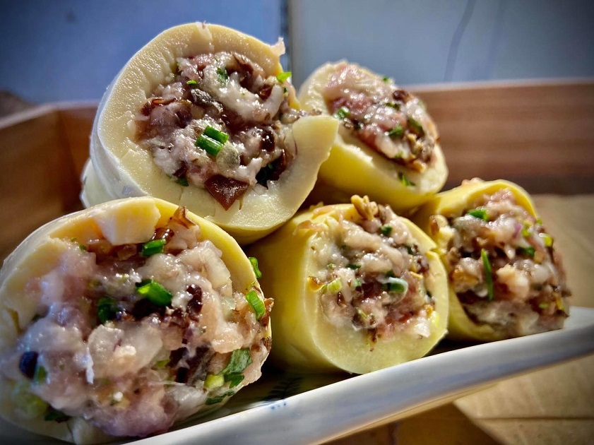 Cách chế biến măng nhồi thịt Tuyên Quang