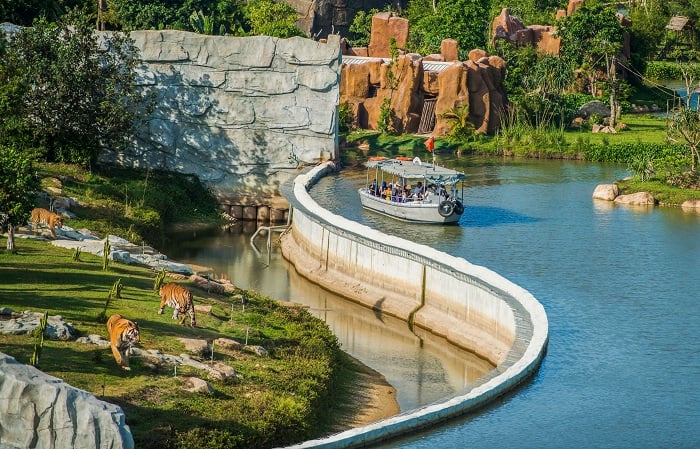 Ngồi thuyền trên sông và tham quan thế giới của nhiều loài vật hoang dã quý hiếm tại River Safari