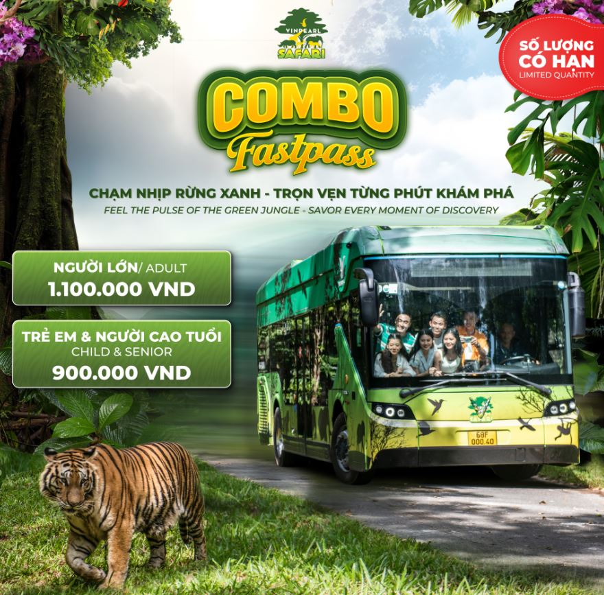 Fastpass combo Vinpearl Safari Phú Quốc