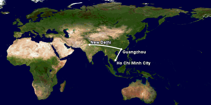 Flights from Delhi to Ho Chi Minh City