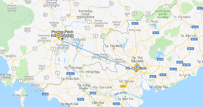 Flights from Phnom Penh to Ho Chi Minh