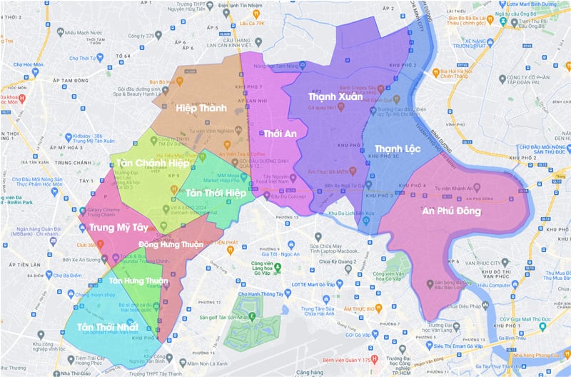 Ho Chi Minh City district map