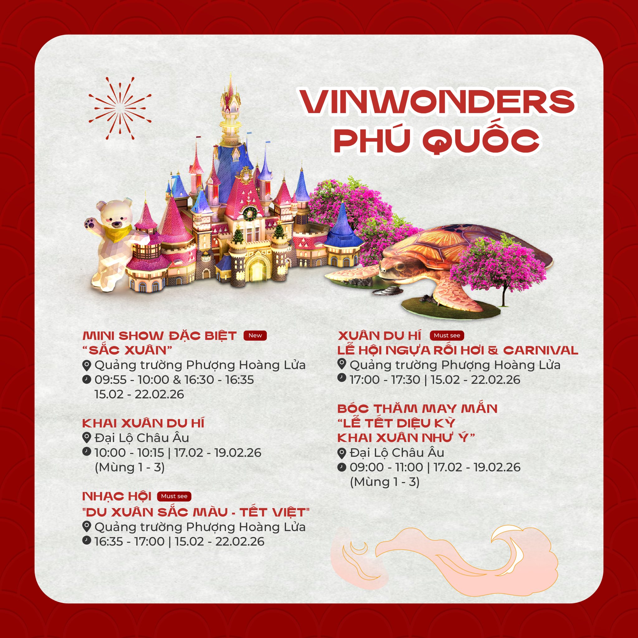 Lịch sự kiện Tết VinWonders Phú Quốc