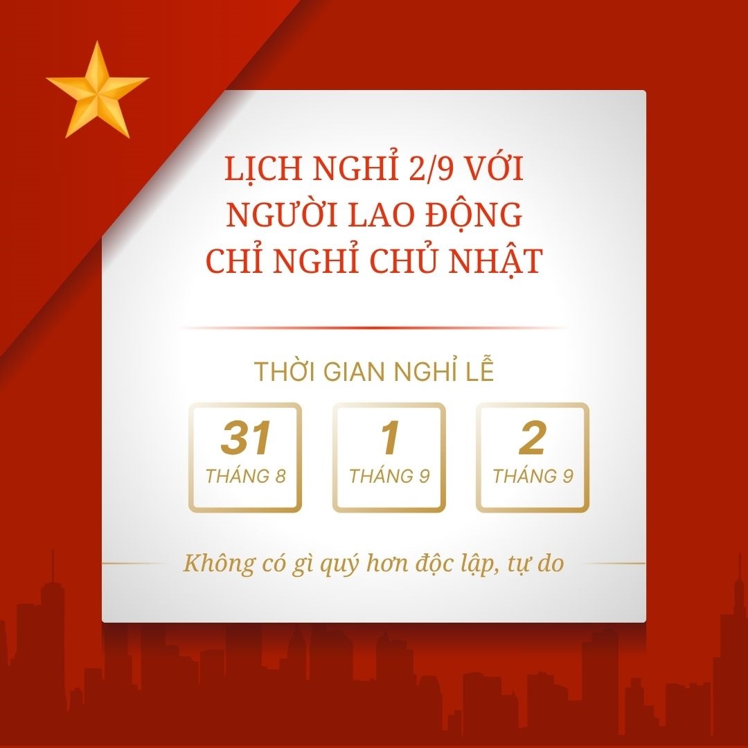 Lịch nghỉ 2025 ngày 2/9