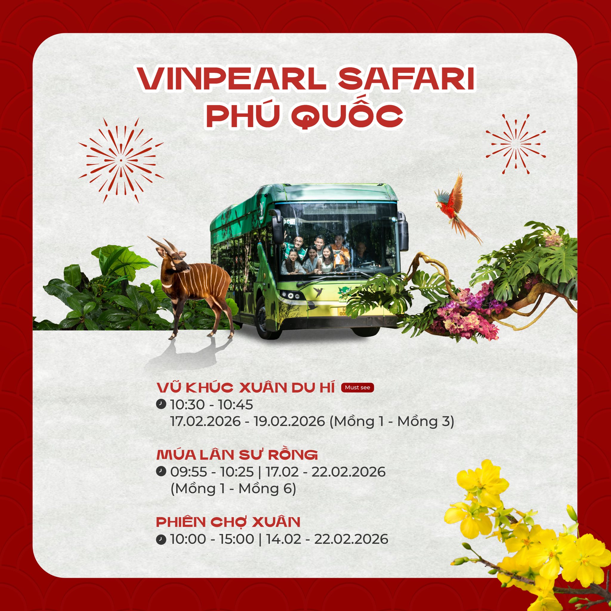 Lịch sự kiện Tết Vinpearl Safari Phú Quốc