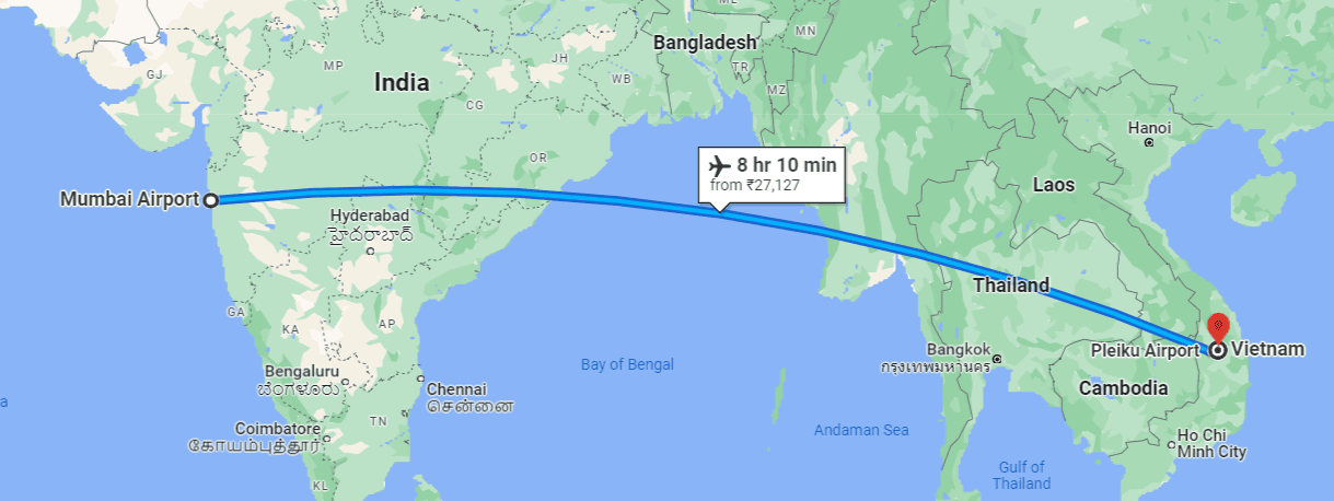 Flights from Mumbai to Vietnam