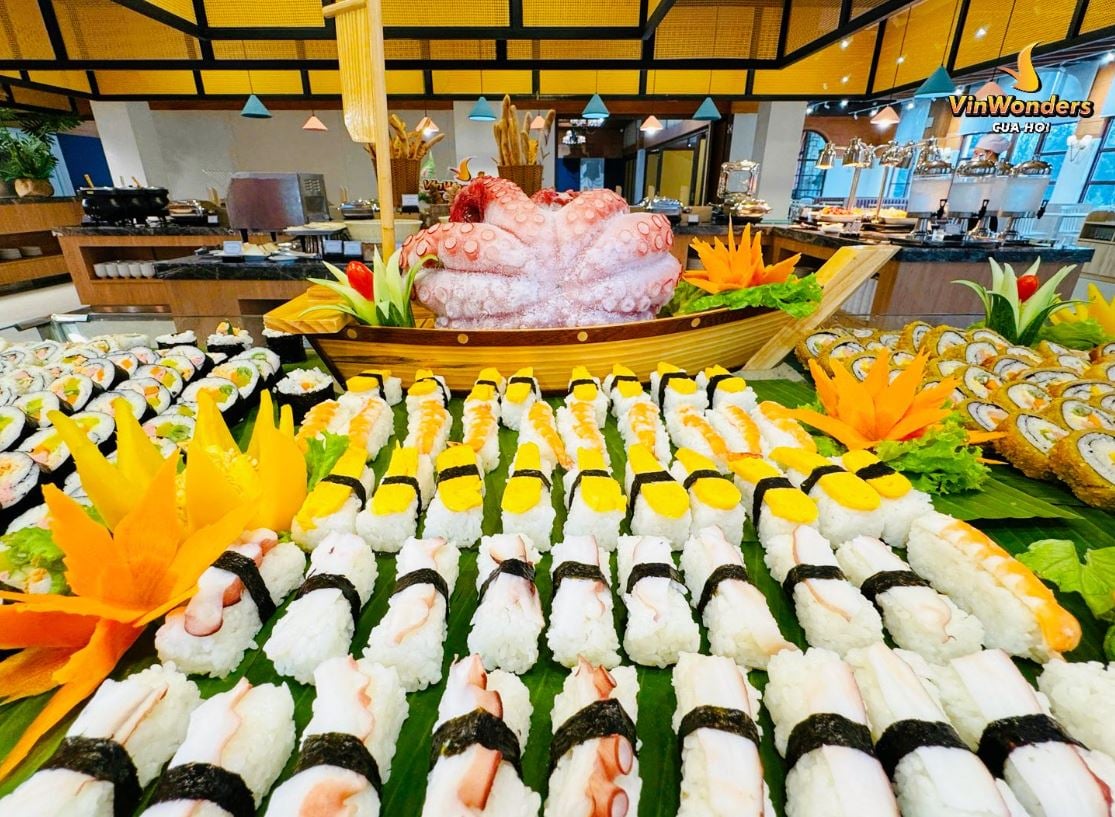 Quầy buffet chất lượng tại nhà hàng Vọng Biển