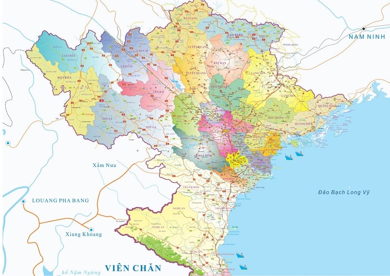 North and South Vietnam map