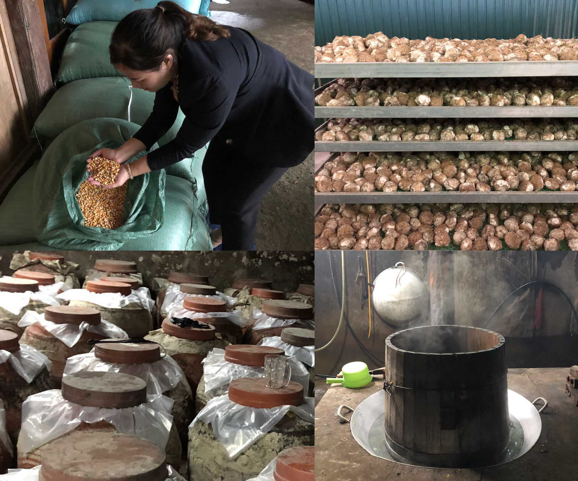 Quy trình nấu rượu ngô men lá