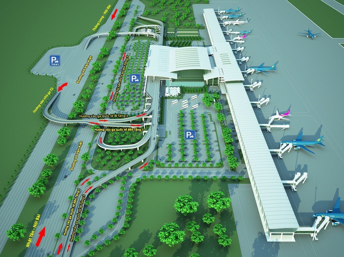 Sơ đồ nhà ga T2 sân bay Nội Bài