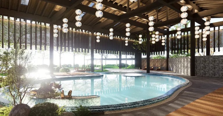 Trải nghiệm tắm khoáng nóng tại Vinpearl Seiko Onsen Tuyên Quang