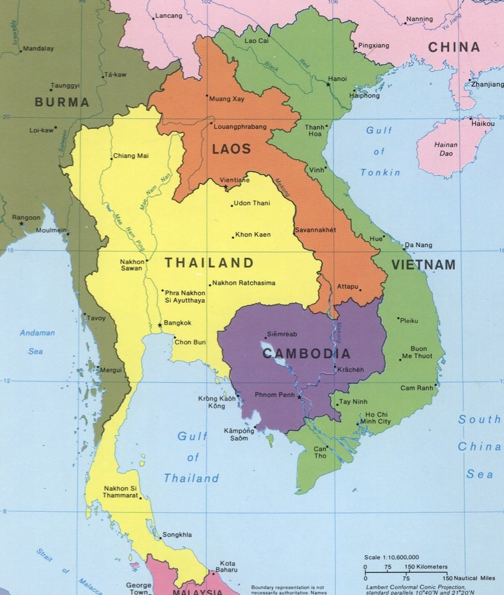 Thailand, Vietnam, and Cambodia