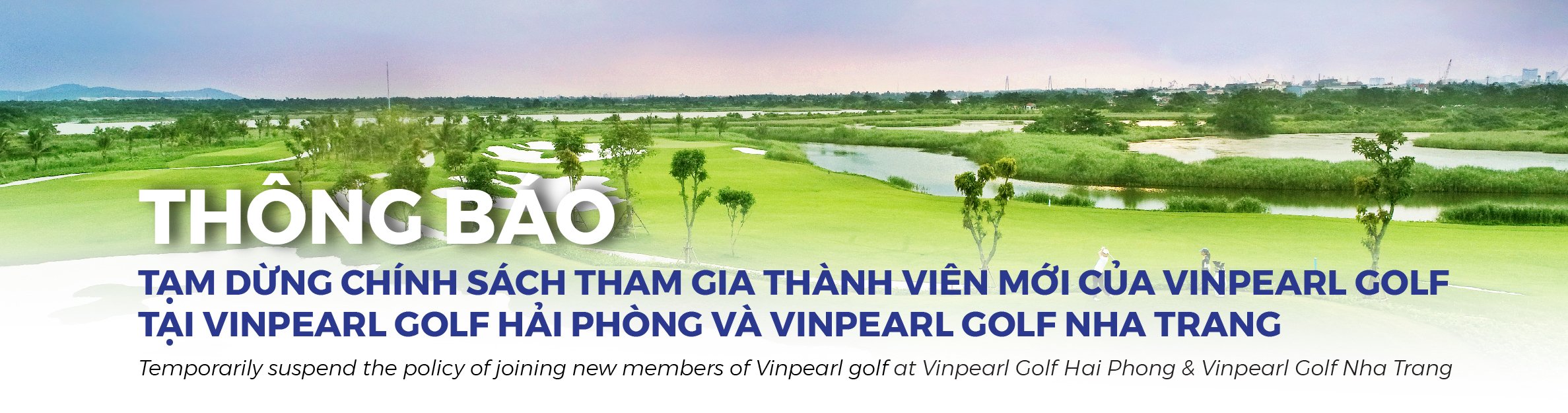 Vinpearl Golf thông báo