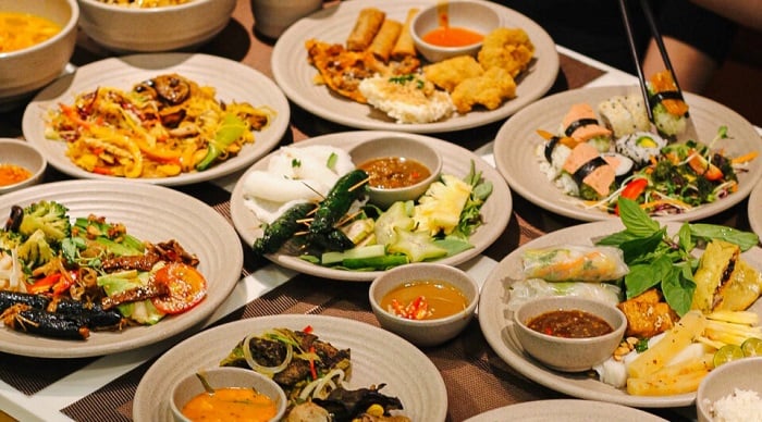 Vegetarian buffet in Hanoi
