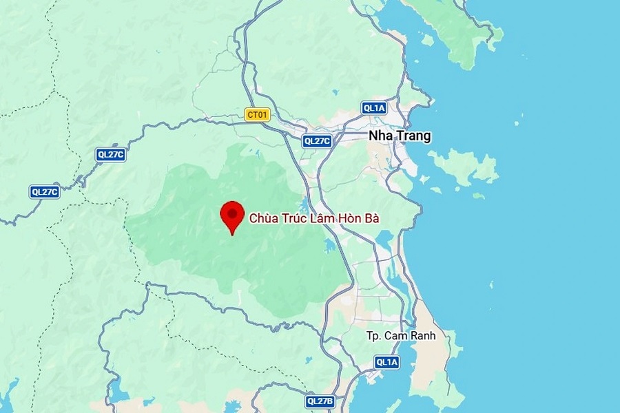 Vị trí chùa Trúc Lâm Hòn Bà
