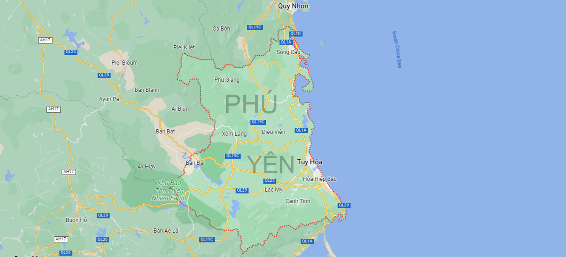 Vị trí địa lý Phú Yên
