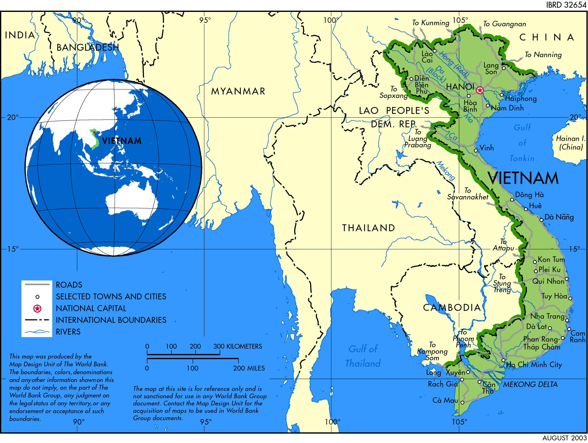 Vietnam on a World Map